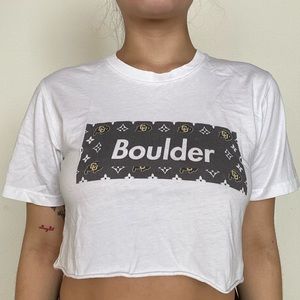 Boulder white cropped t shirt